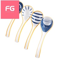 Ceramics Soup Spoons Set of Japanese Soup Spoon Long Handle Soup Spoons for Pho Ramen Noodles Wonton