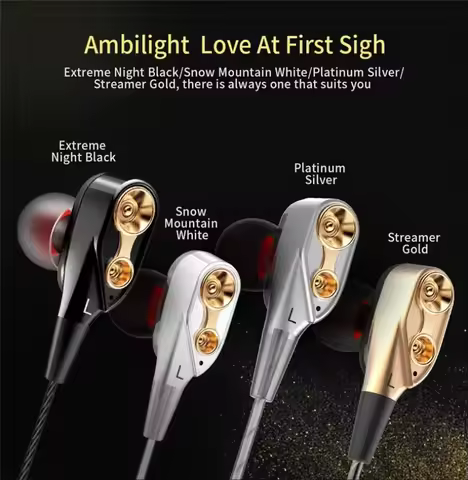 Original QKZ CK8 3.5MM In Ear 4D Copper Driver HiFi Wired Earphone Sport Headphone Bass Stereo Heads