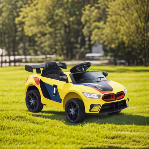 Kids Ride On Car 4-Wheels Quad Kids Electric Car Toddler Electric Racing Car with LED Headlight, Mus