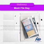 Beg Fail Transparent Mesh File Bag A4 A5 A6 Durable Nylon Zip Pouch Water Resistant for Documents St