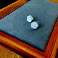 │蝶貝貝雕系列│大薔薇蝶貝雕花耳針