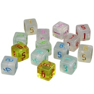 10pcs D6 Dice 16mm Digital Dice for Board Game DND RPG