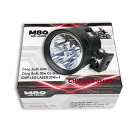 Đèn LED Trợ Sáng M80 - Sáng Trắng Gom Mạnh Chiếu Xa Trên 200m Chuyên Dành Đi Tour Phượt Lắp Oto Xe M