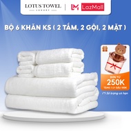 Combo 6 Khăn Khách Sạn LOTUS TOWEL 100% Cotton Cao Cấp Mềm Mịn Thấm Hút Không Ra Màu