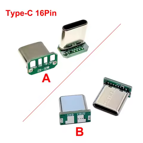 2/5/10PCS USB 3.1 Type C Vertical Patch Board 16pin 4 /2Welding Wire Data Band PCB USB Board Male He