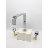 Faucet Kaiping Bathroom Basin Yojia Faucet 3678 Basin Hot and Cold Three-Hole Split Chrome Plating P