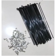 Black Spokes for 20" Bmx Bike, size 14Gx187 | Spokes nipples Bmx 20" black | Black BMX spokes