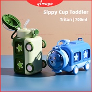700ml Tritan Childrens Water Cup Cartoon Train Straw Cup Cute Children's School Special Plastic Cup 