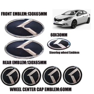 Kia Full Set Emblem Logo Wheel Cap Front & Rear Steering Wheel  (7pcs Per Set) K3 K2 K5 Forte