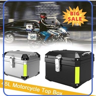 ⭐ [100% ORIGINAL] ⭐ 45L Motorcycle Top Box Aluminium Universal Motorcycle Storage Top Box Waterproof Helmet Box with Safety Lock for Bicycle Kotak Motosikal Peti ABS Box Motorcycle Reflective