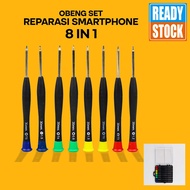 Obeng Set Reparasi Smartphone Hp 8 in 1 Screwdrive Komplit Lengkap Obeng Kembang Min Plus Serbaguna
