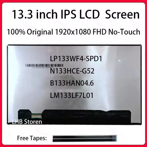 13.3" Laptop LCD Screen LP133WF4-SPD1 N133HCE-G52 B133HAN04.6 LM133LF7L01 Display Matrix Panel Repla