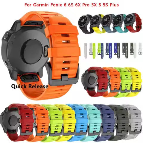 26 22 20mm Silicone Watchband for Garmin Fenix 8 51mm 43 47mm 7 7X 7S 5S 6S 6 6X Pro Plus 3HR 935 Sm