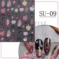 สติกเกอร์ติดเล็บ พร้อมส่งทุกวัน Halloween Nail Stickers เรืองแสง น่ารัก มีสไตล์  กันน้ำปลอดสารพิษ ไม