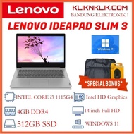 Laptop lenovo Ideapad Slim 3i intel core i3 4GB 512GB SSD 14 inci GREY