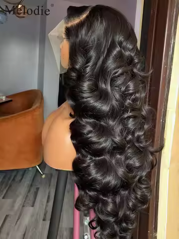 Melodie 13x6 13x4 Lace Frontal Wigs Body Wave Human Hair 28 34 40 Inches Waves 100% Brazilian Human 