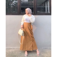 LONG LINEN SKIRT a LINE DABIN SKIRT