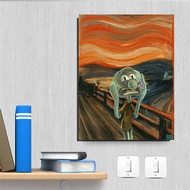 Poster dinding kayu model lukisan squidward | SK57 | Poster aesthetic
