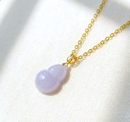 冰種紫羅蘭翡翠葫蘆項鍊 18K金墜頭 | 天然緬甸玉A貨翡翠 | 送禮