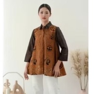 SOGAN TRUNTUM WORK BLOUSE WITH TRICOT LINEN