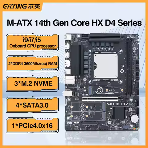 ERYING M-ATX 14th Gen Core Interposer Kit i5/i7/i9 14900HX 14700HX 14650HX 14500HX Motherboard CPU C