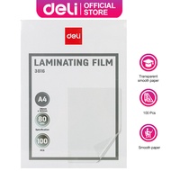 Deli A4 Laminating Film 80mic/125 Microns Laminator Pouches Thickness Transparent
