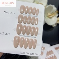 [Hailey Bieber Same Style] Pearl White Fashion Gradient Handmade Wearing Nail Gentle Fashion Luxury