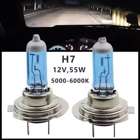 2pcs Blue H7 12V 55W Xenon Halogen car Headlight Fog Quartz Glass 5000K-6000K Light Lamp Bulbs