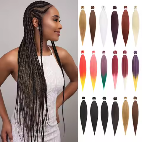 Pre-stretched long braided hair 26-inch crochet braided hair synthetic African Ombre giant Xpression
