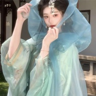 Warring States Robe Original Breeze Hanfu Antique Big Sleeve Recovery Tail Printed Cloak Fairy Suit 