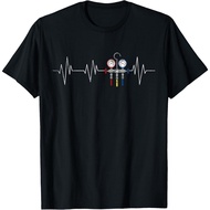 Hvac Technician Ekg Heartbeat Vintage Funny Hvac Tech T-Shirt