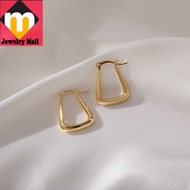 18k saudi gold earrings pawnable legit paper clip U-shaped geometric earrings for women gift