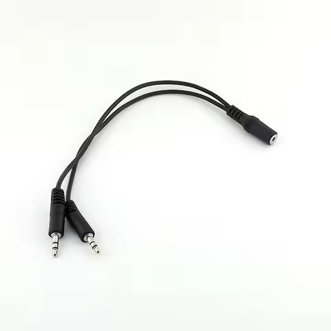 1pc 3.5mm 1/8" Female Stereo To Dual 3.5mm Male TRS Y Splitter Headphone Audio AUX Connector Cable 2