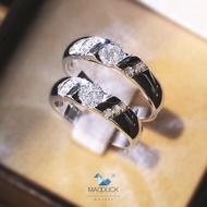 Madduckjewels Real Silver Ring CZ Diamonds Rhodium Plated RG1633-RG1633