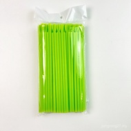 6 * 260pla Straight Tube Fluorescent Green Degradable Thin Straw Milk Tea Straw Disposable Milkshake