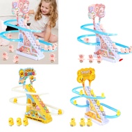X* DIY Electric Small Duck Climbing Ladder Race Track Toys Duck Roller Coaster