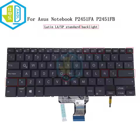 Backlight Latin Keyboard For ASUS ExpertBook P2 P2451 P2451FA P2451FB LA Fit Spanish Laptop Trackpoi