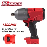 1300NM Cordless Electric Wrench for Milwaukee 18V Battery Large Torque Brushless Impact Wrench Car T