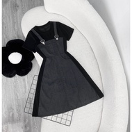 Đầm Váy Yếm Big Size Nữ Vải Jean Giấy Phối Thun Ruby Cho Các Nàng Chubby G676 G677