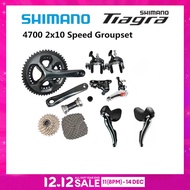 Shimano Tiagra 4700 Groupset 2X10จักรยานเสือหมอบความเร็ว165Mm 170Mm 172.5Mm 50-34T 52-36T Crankset ก