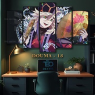 Douma Painting - Demon Slayer Kimetsu No Yaiba, Formex Laminate 5mm Set of 5 Wall Stickers, Bedroom 