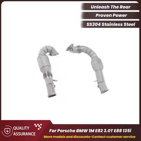 Premium High Flow ECCF SUS304 Downpipe with Heat Shield for BMW 1M E82 3.0T E88 135i 335i Z4 E89 740