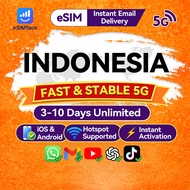 Indonesia eSIM (Bali / Batam / Bintan) | 5G High Speed Daily 500MB–2GB | Unlimited Data | Instant Em