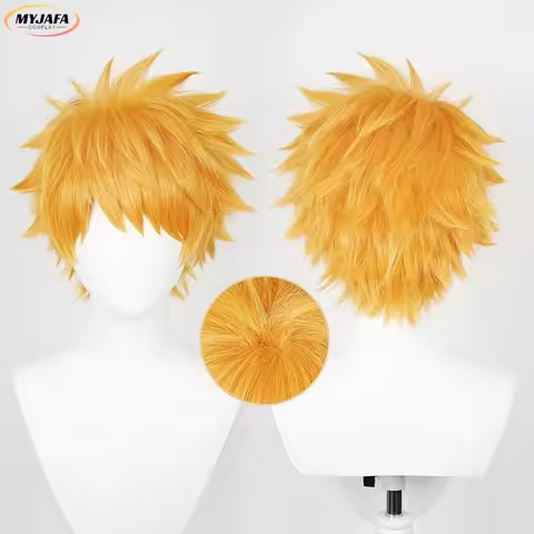 High Quality Ichigo Kurosaki Cosplay Wig Bleach Cosplay Short Orange Heat Resistant Synthetic Hair G