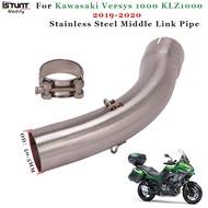 Slip On For Kawasaki Versys 1000 KLZ1000 2019 2020 Middle Link Tube Motorcycle Escape Exhaust Pipe Modified 51mm interfa