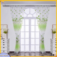 {uStuttg}  1 Sheet Window Gauze Rod Pocket Design Pastoral Translucent Beautiful Printing Sheer Curtain Home Decoration