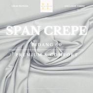 Kain Span Crepe Stretchable Plain Bidang 60" Open Meter (0.5m) LEILIN TEXTILES [Kain Pasang]