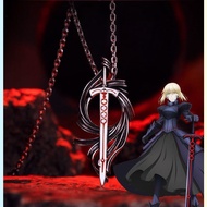 Fate Merchandise Necklace Anime Merchandise My King Black saber Sword of Vows Pendant Simple Student