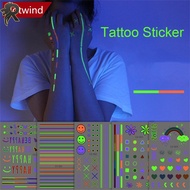 RL Colorful Luminous Tattoo Sticker Waterproof Long Lasting Luminous Tattoo Sticker Temporary Body A