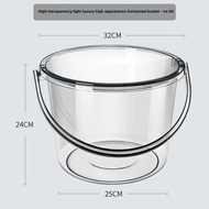Thick Transparent Grey Timba Tabo Basin Set Bucket Dipper Home Kitchen Bathroom